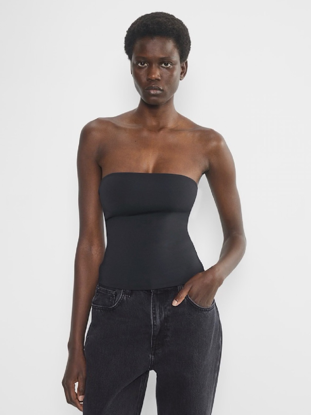 Babaton Strapless Black Tank Top